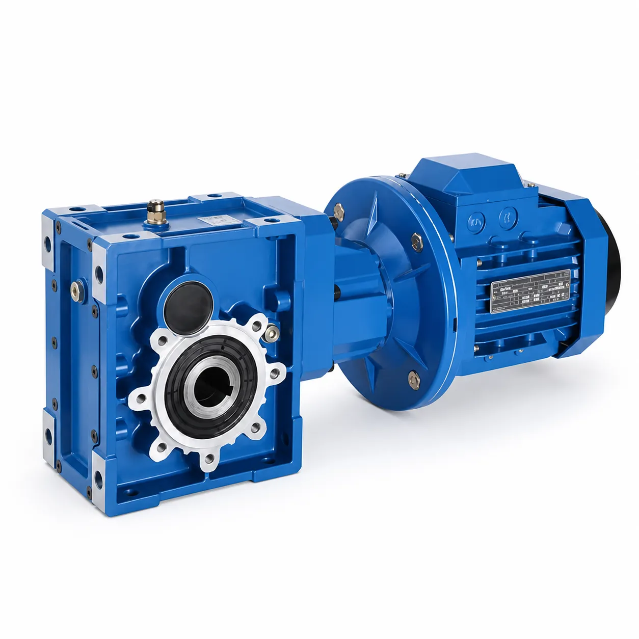Hypoid gearmotor with right-angle drive design, rated power 0.12 to 5.5 kW, for industrial transmission applications