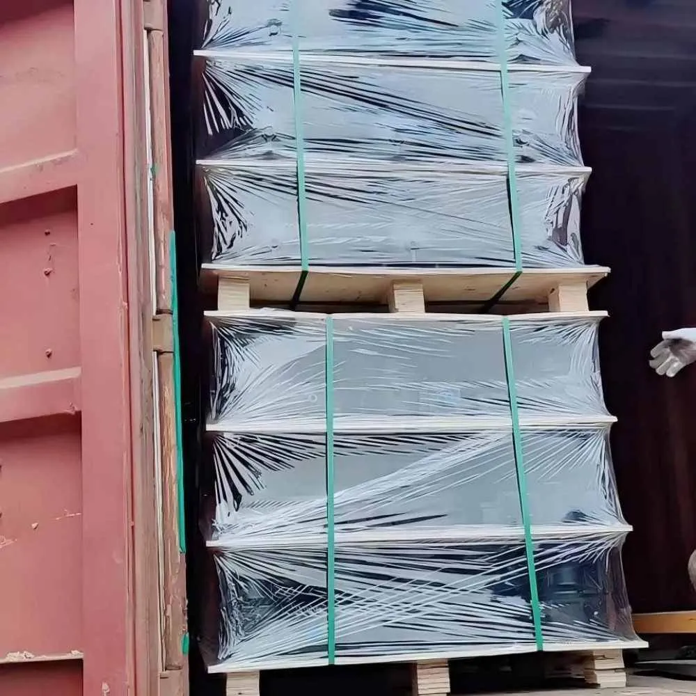 Reinforced pallet packaging with high-strength straps for heavy-duty center pivot irrigation transmission components.