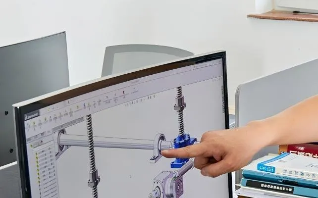 Detailed 3D CAD mechanical design of a screw jack system for rapid approval and 1:1 replacement.