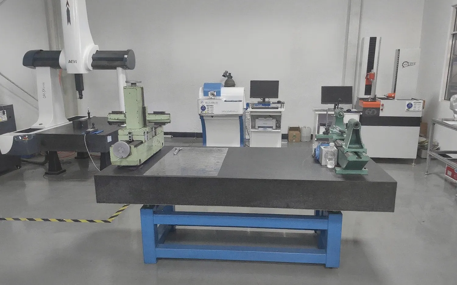 Comprehensive quality control center at LiuDrive featuring CMM and precision testing equipment.