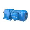 High-resolution render of the R Series helical gearmotor, dimensionally interchangeable with SEW Eurodrive.